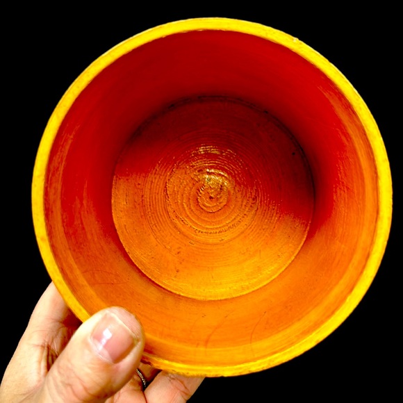 - Vintage 6” Russian  wood canister with handpainted floral design - Picture 4 of 8